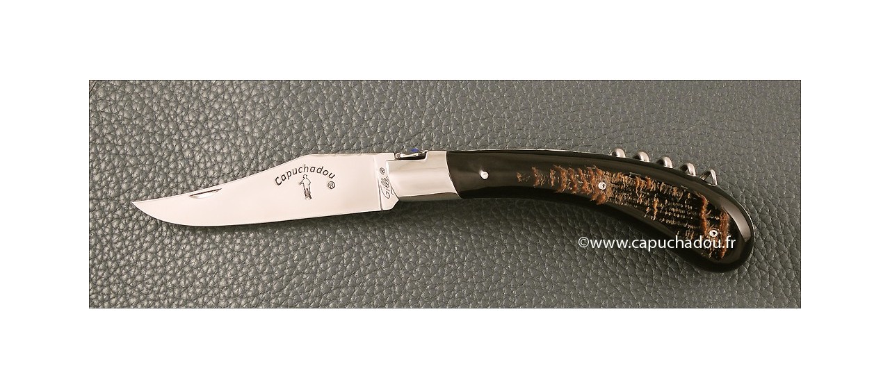 Le "Capuchadou Guilloché" 12 cm Tire-bouchon, Buffle brut Le "Capuchadou Guilloché" 12 cm Tire-bouchon, Buffle brut